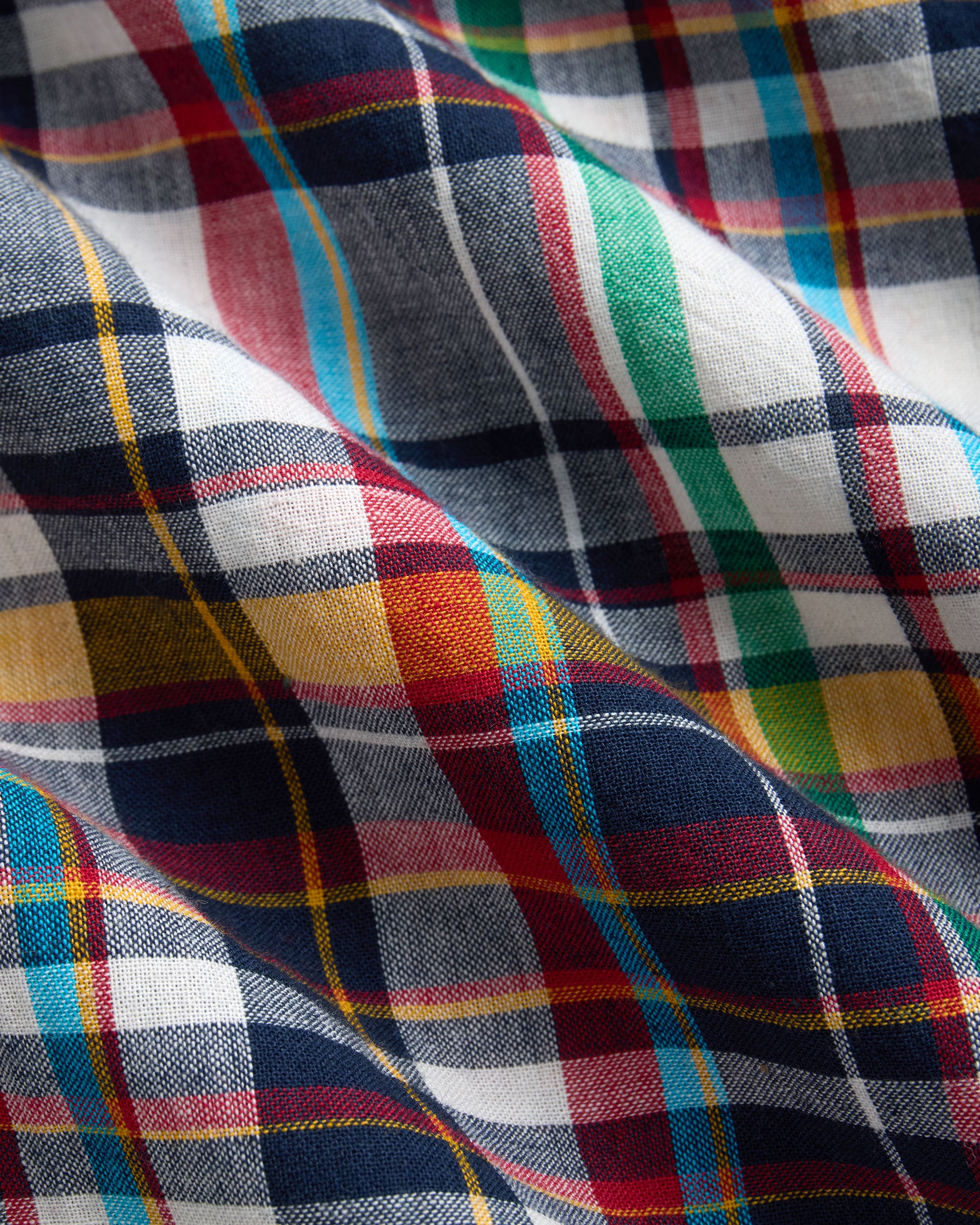 Made-in-USA Gold, Red & Blue Authentic Madras Shorts