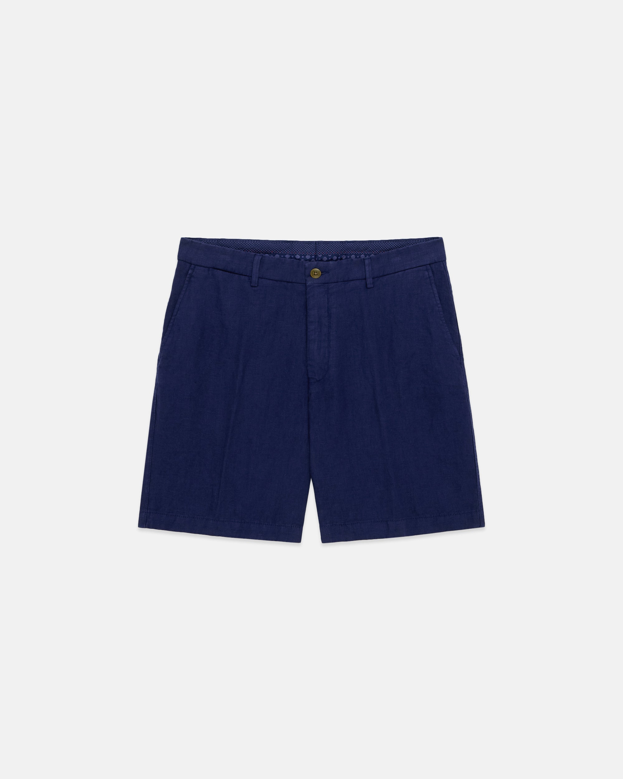 Navy Linen Shorts