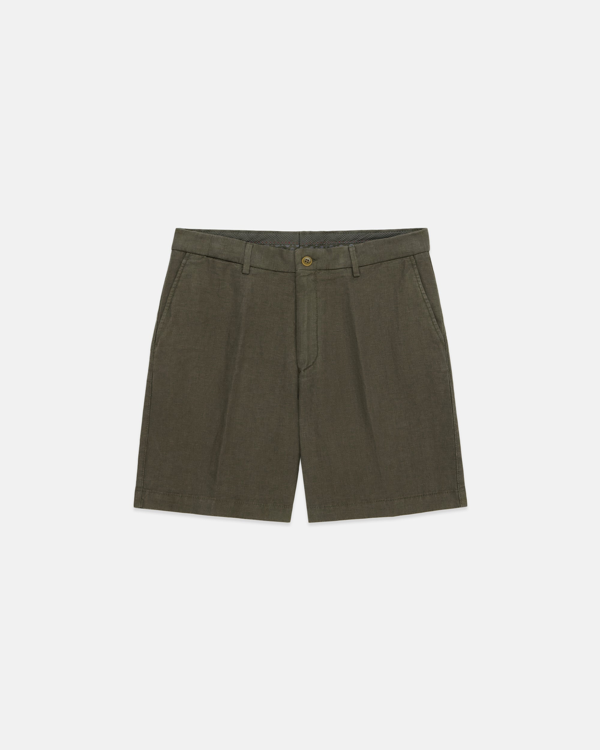 Olive Linen Shorts
