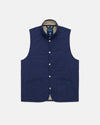 Made-in-England Lavenham Navy Mickfield Linen/Cotton Quilted Gilet