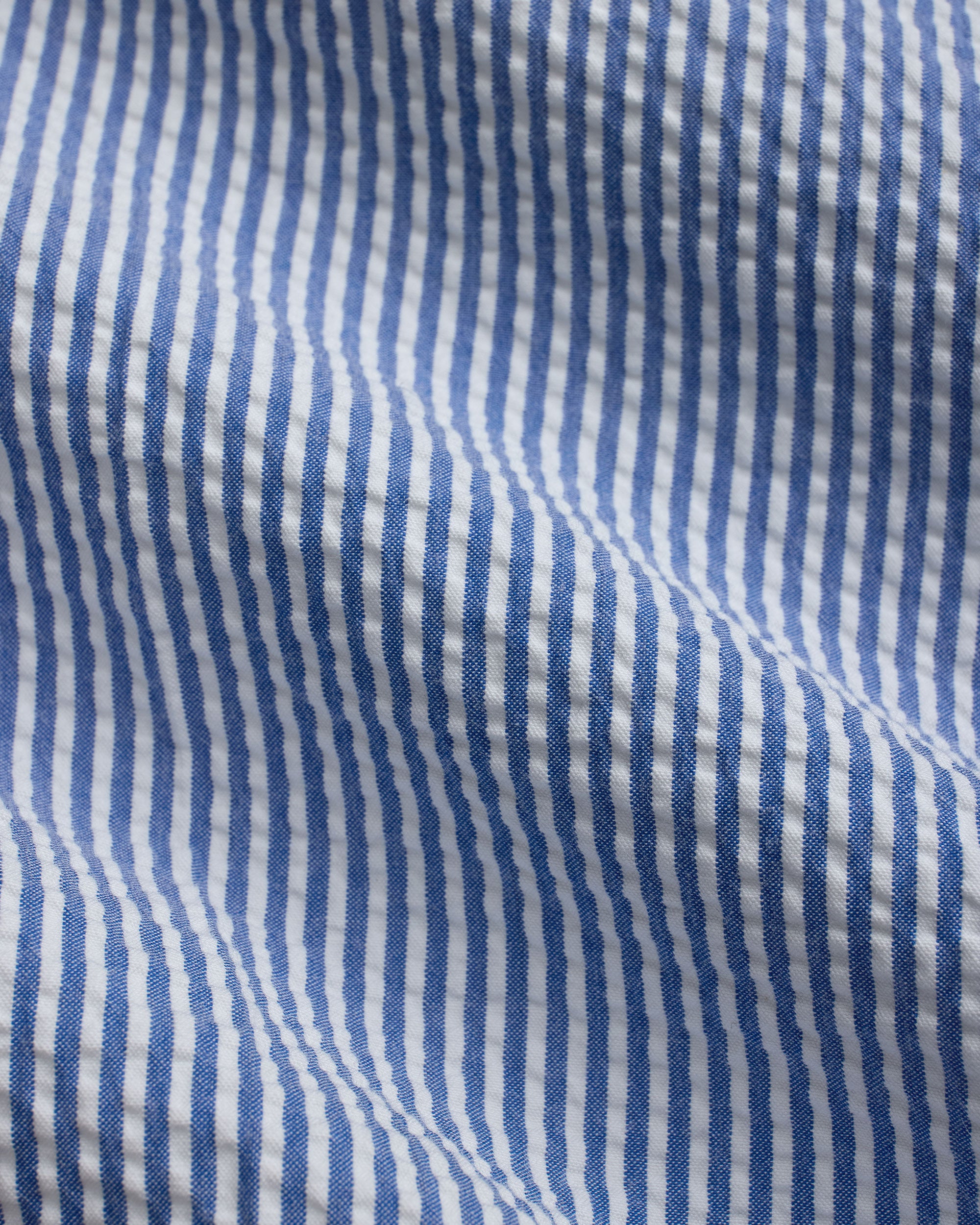 Blue Cotton Seersucker Shorts