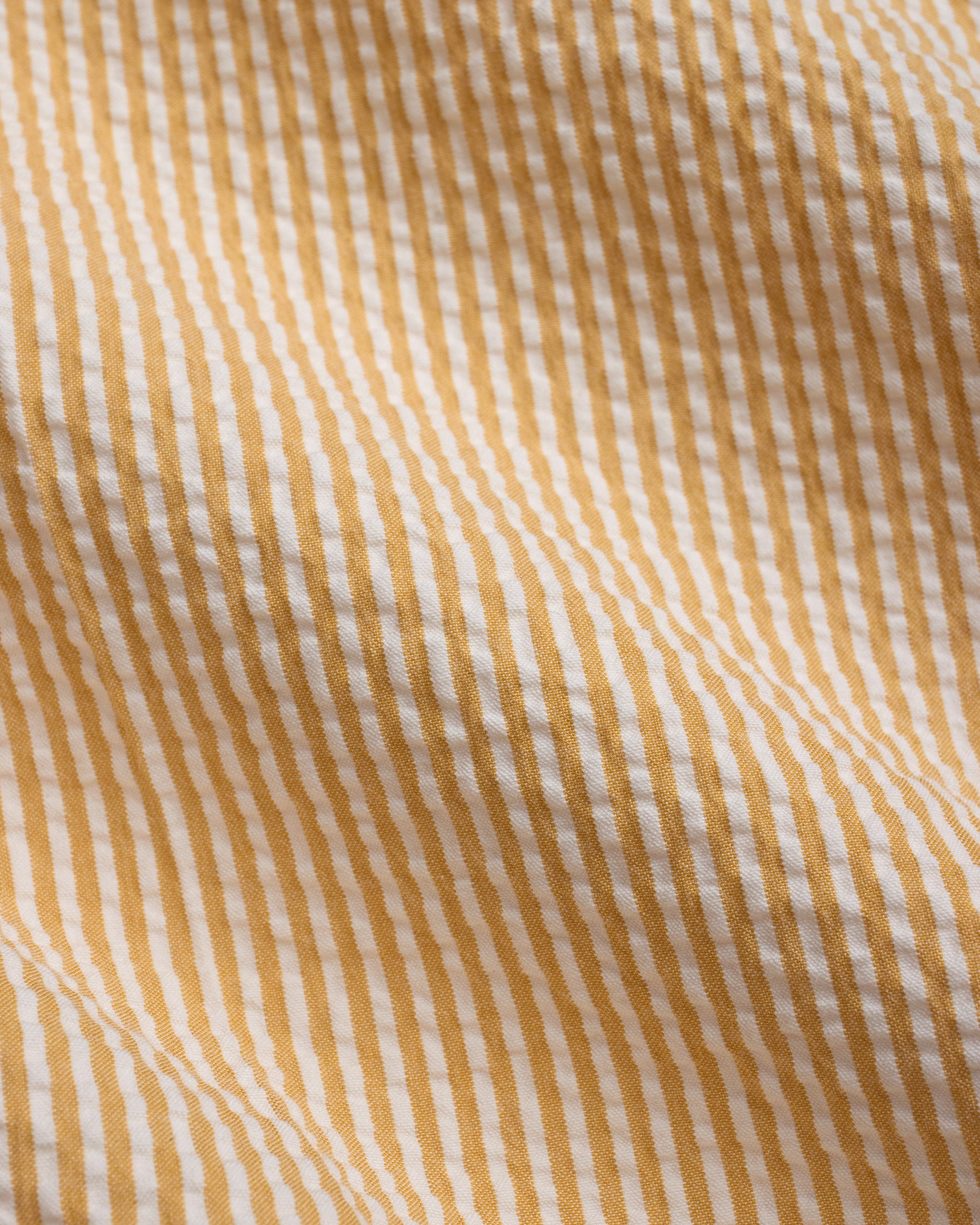 Gold Cotton Seersucker Shorts