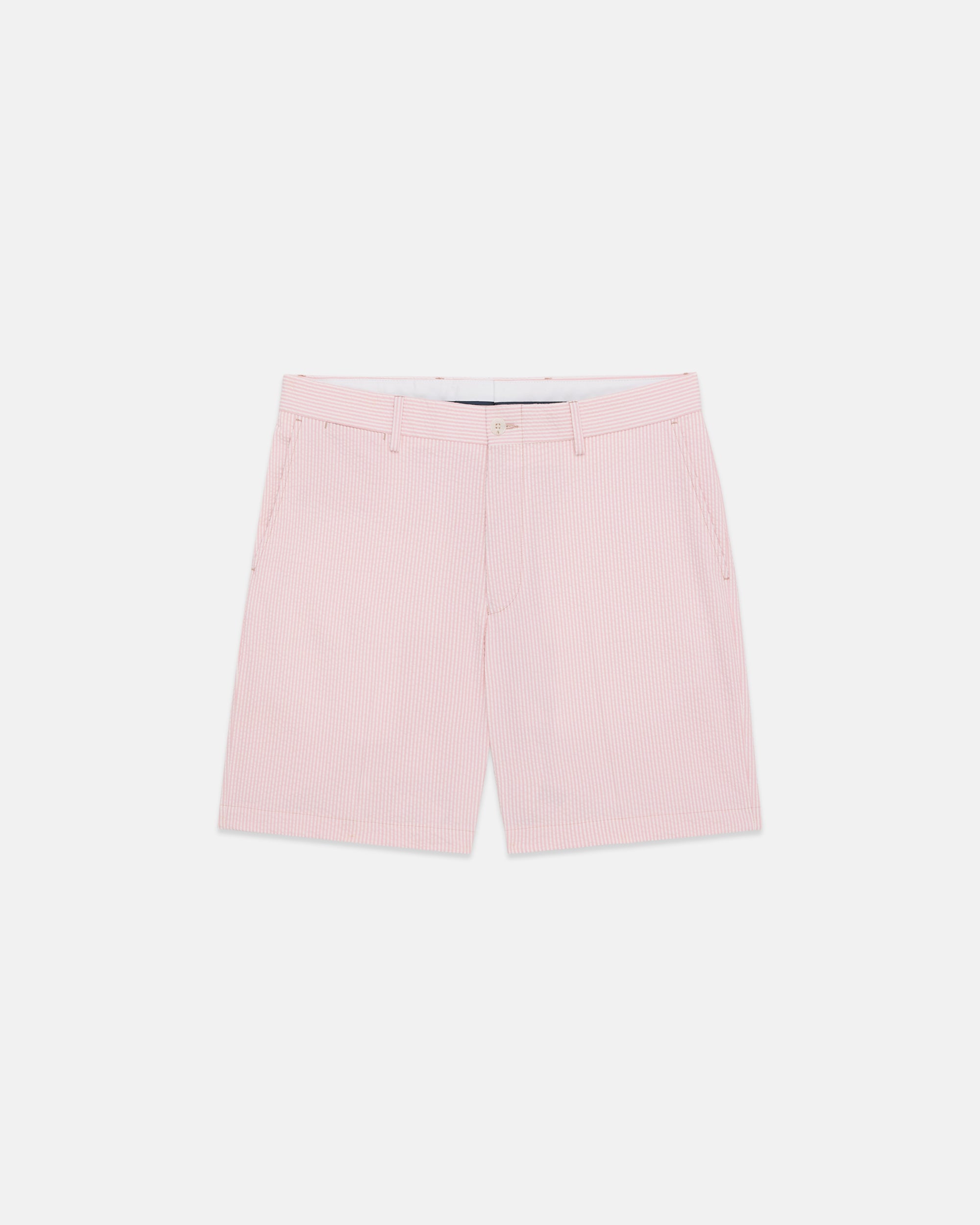 Pink Cotton Seersucker Shorts