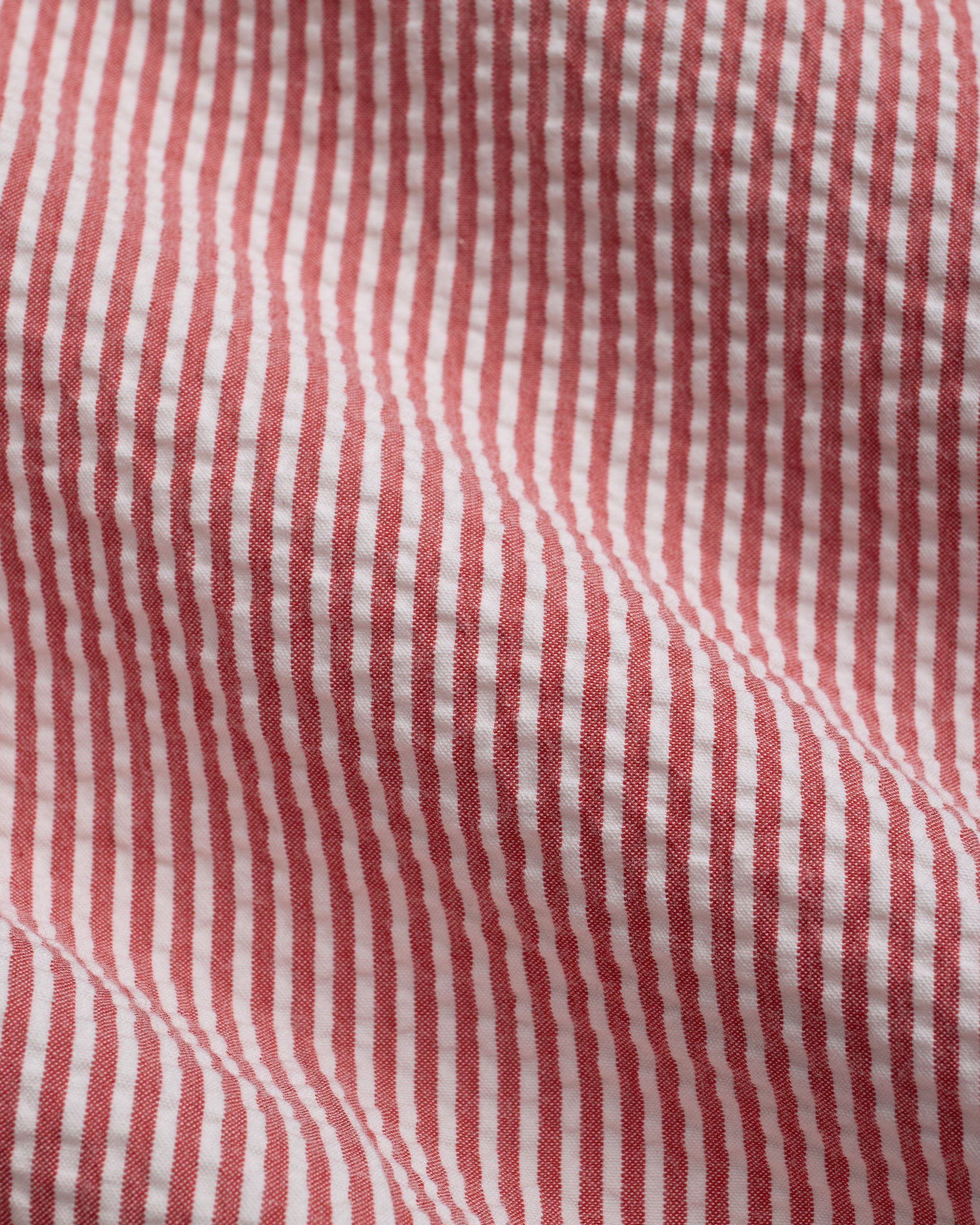 Red Cotton Seersucker Shorts