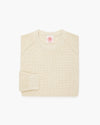 Off White Shaker Knit Cotton Crew Neck Sweater