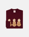 3 Monkeys Intarsia Knit Cotton Sweater