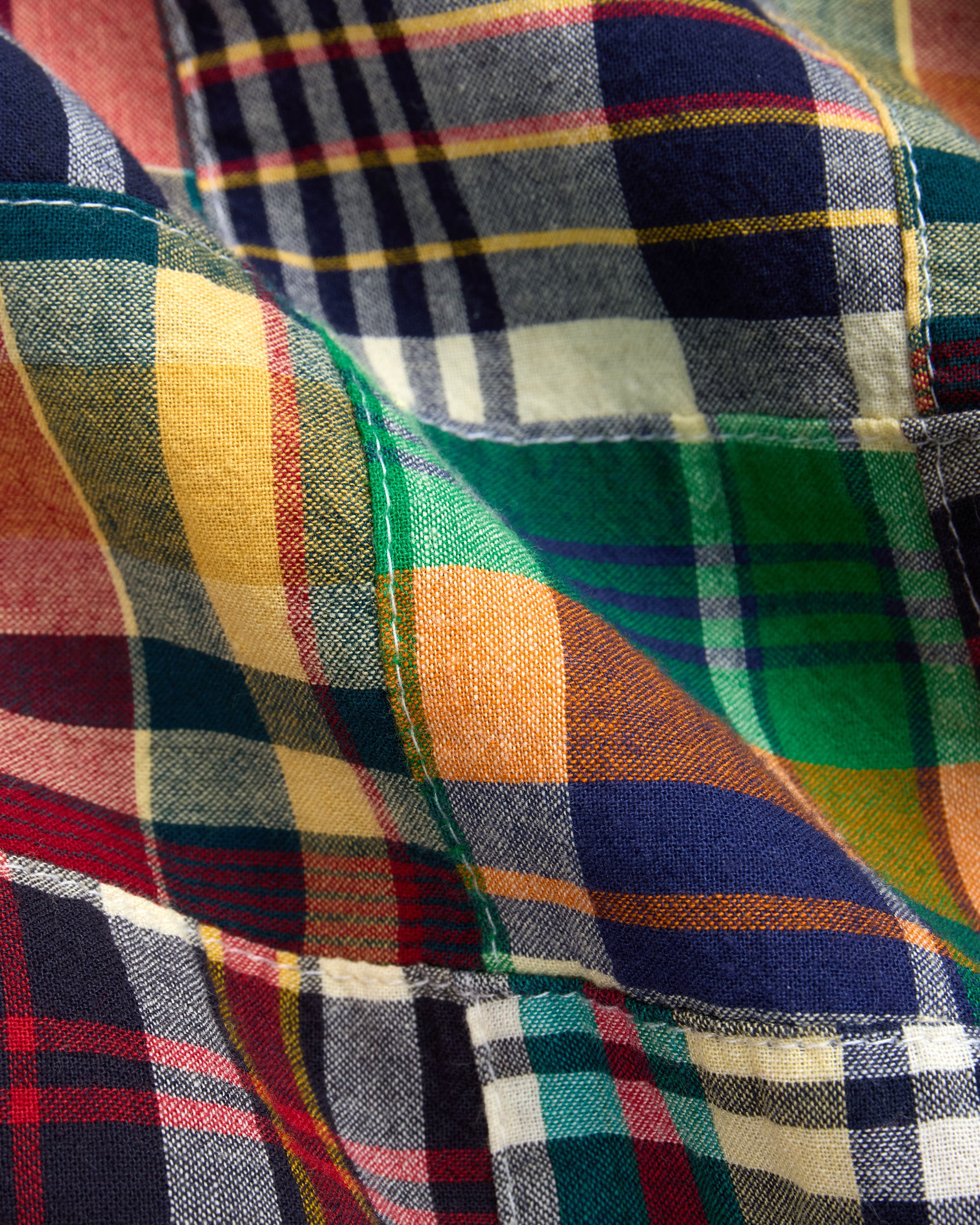 Patchwork Madras Button Down Sport Shirt - Classic Fit