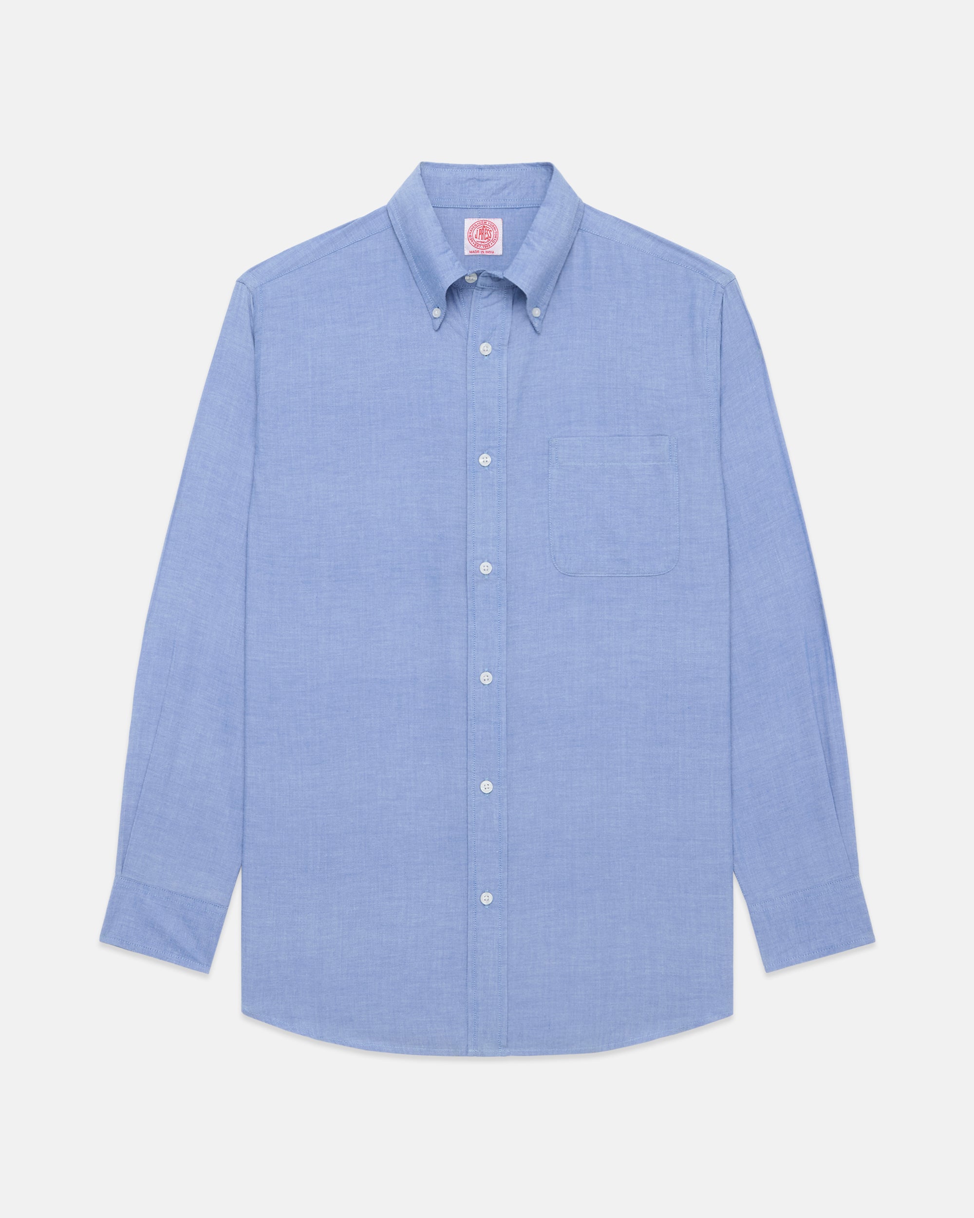 Light Blue Solid Chambray Sport Shirt