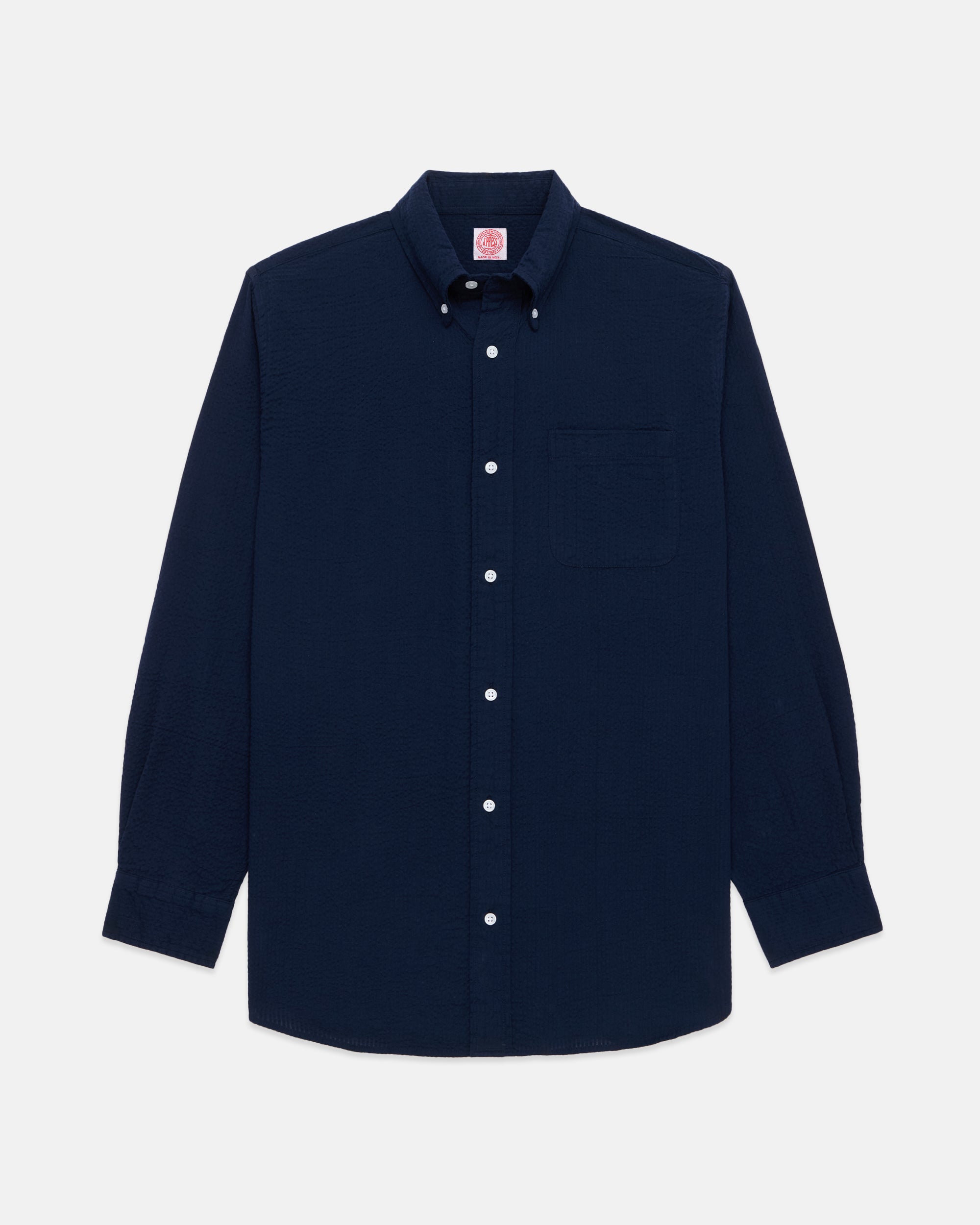 Navy Seersucker Sport Shirt - Classic Fit