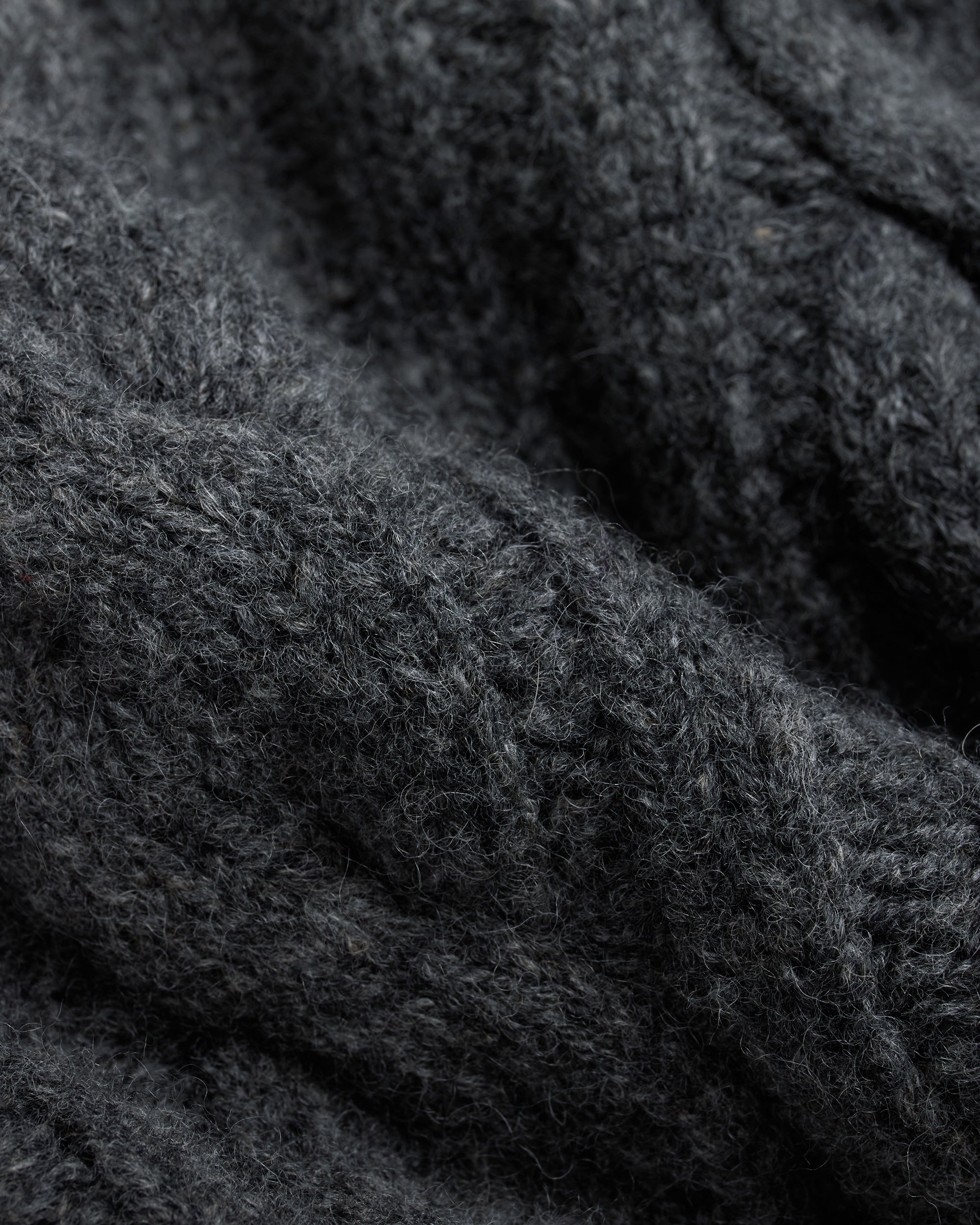Made-in-Scotland Grey Shawl Collar Cable Knit Cardigan