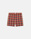 Red, Navy & Tan Authentic Madras Swim Trunks