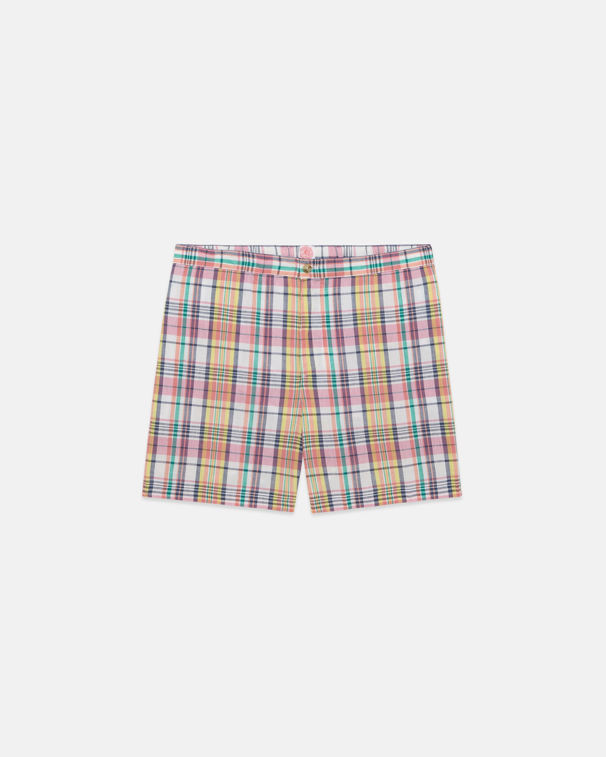 Peach & Yellow Pastel Authentic Madras Swim Trunks