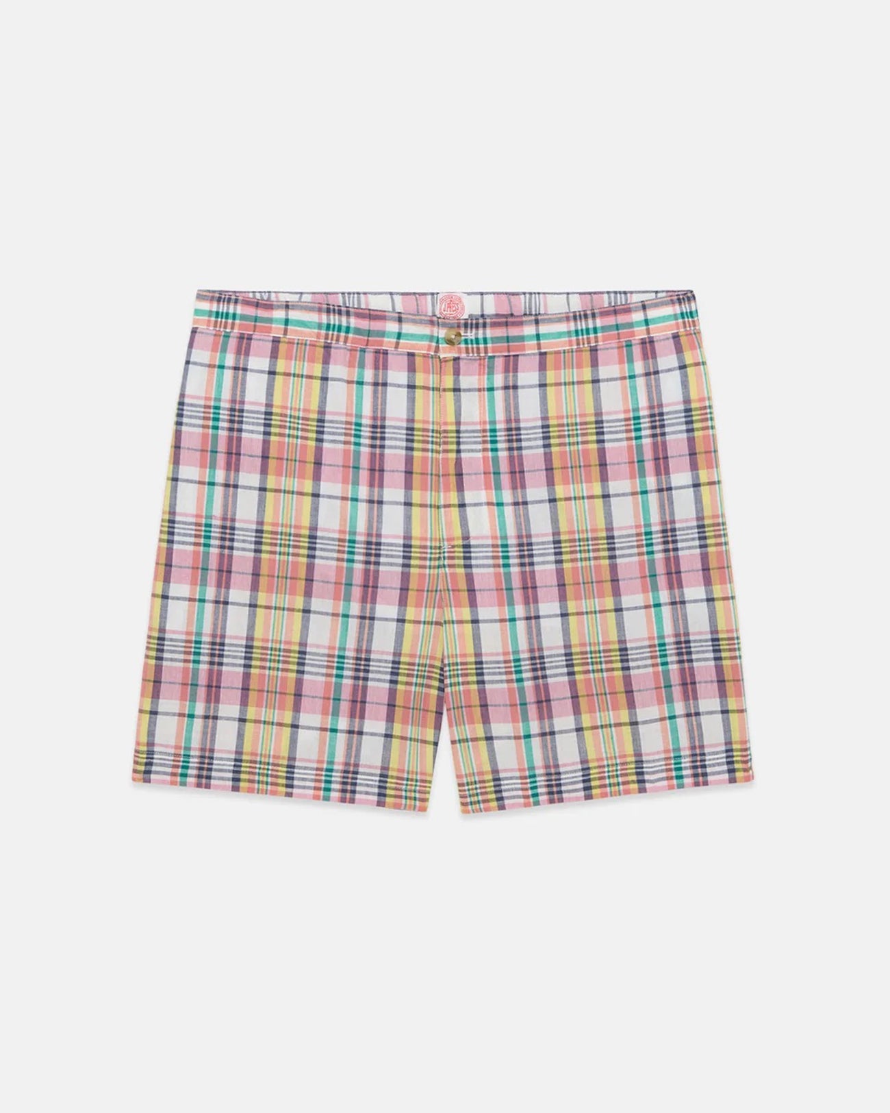Peach & Yellow Pastel Authentic Madras Swim Trunks