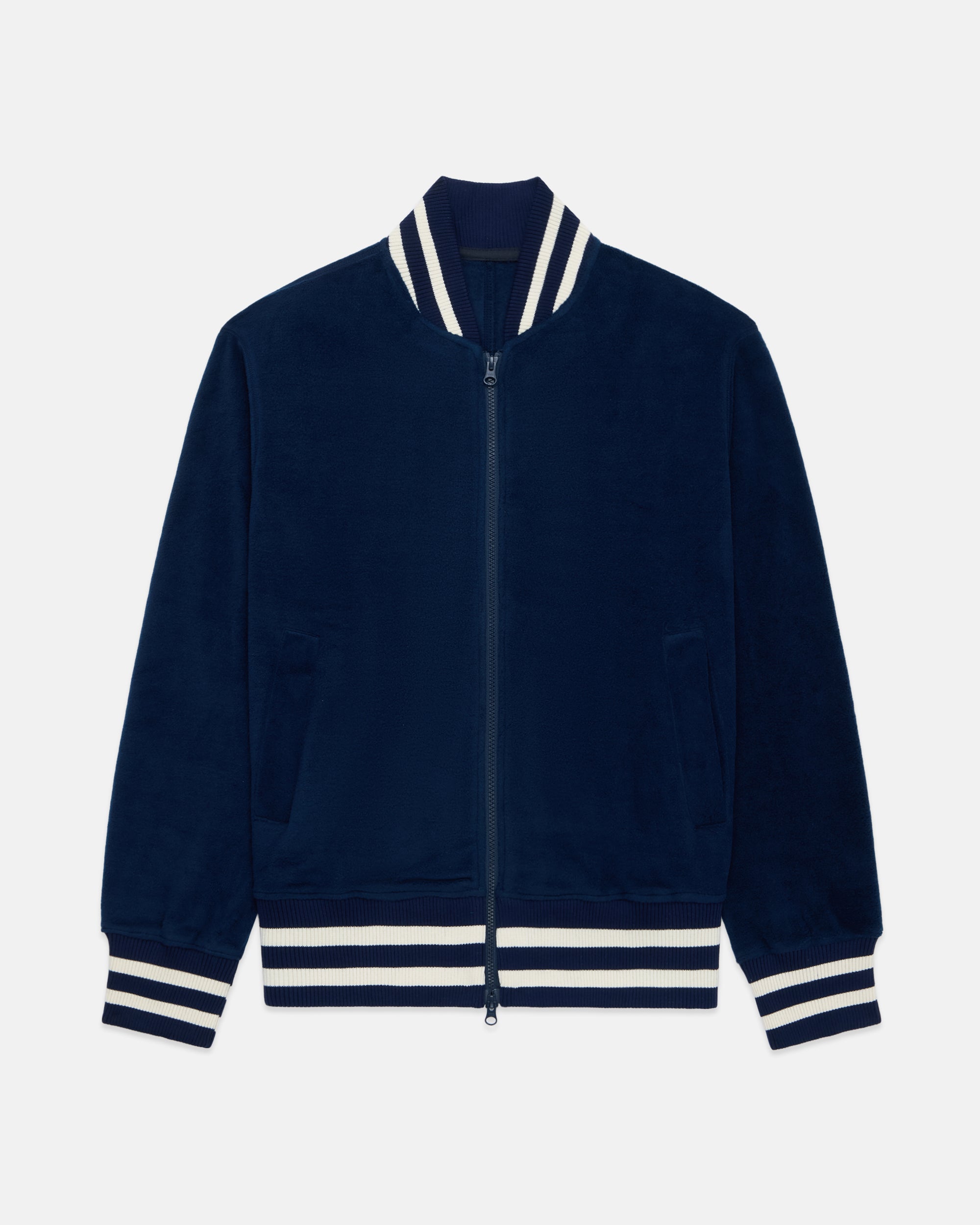 Polar Fleece Track Jacket - Navy | J. Press