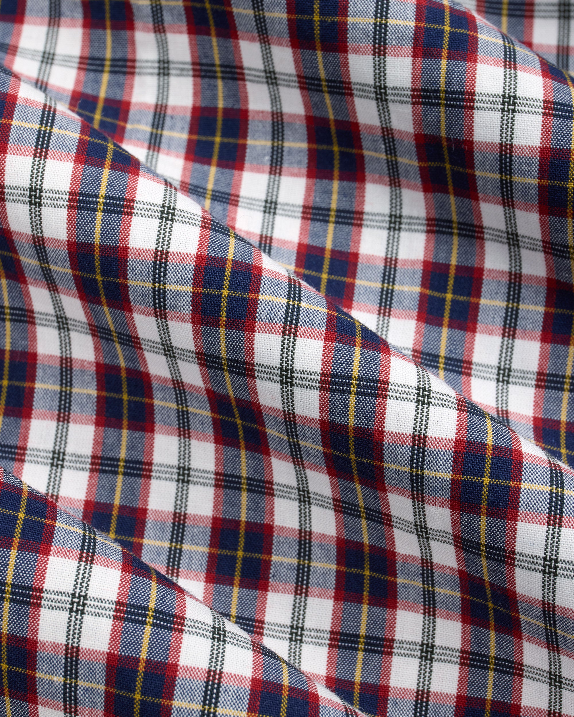 Navy & White Mini-check Sport Shirt - Trim Fit