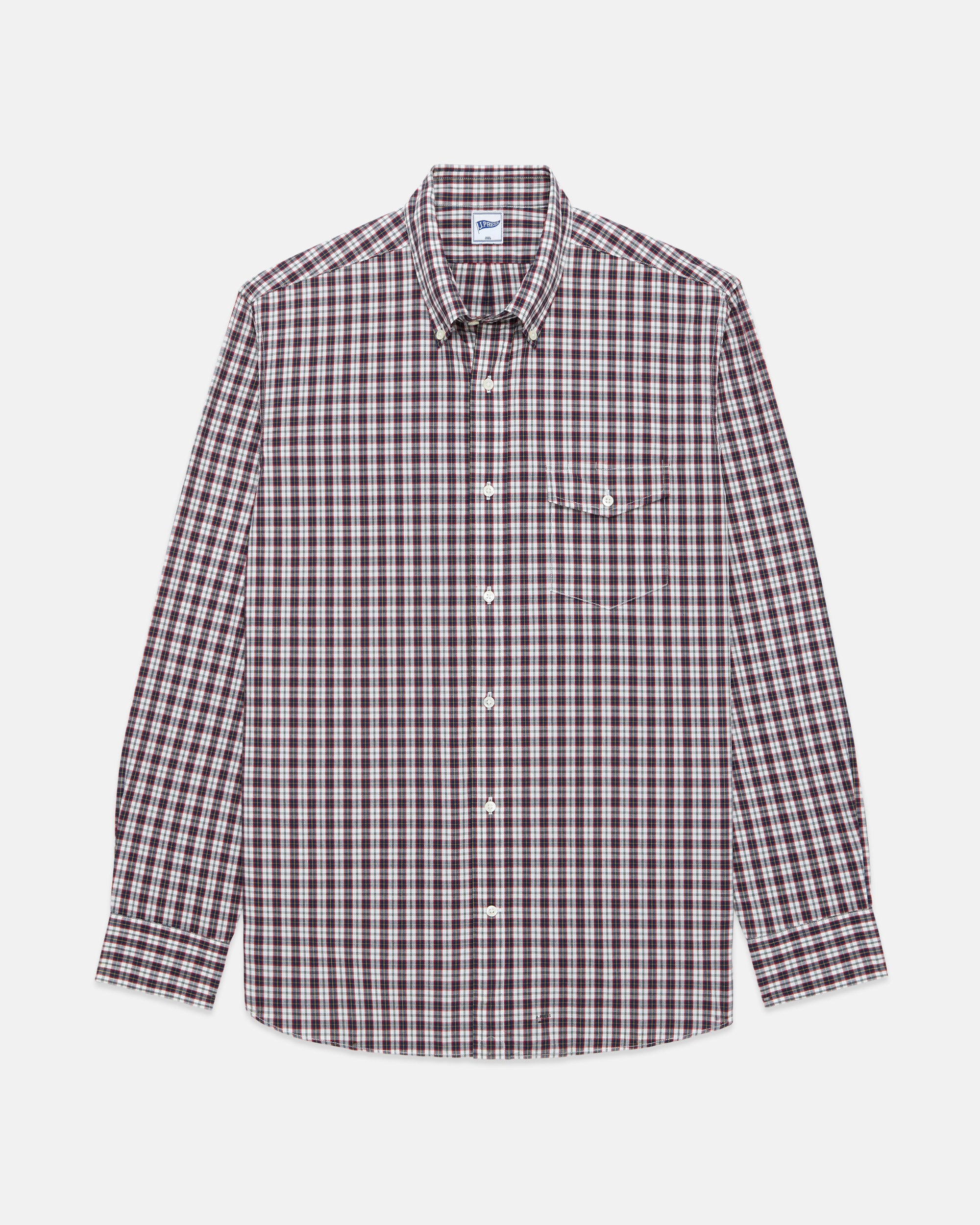 Navy & White Mini-check Sport Shirt - Trim Fit
