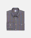 Brown & Blue Mini-check Sport Shirt - Trim Fit
