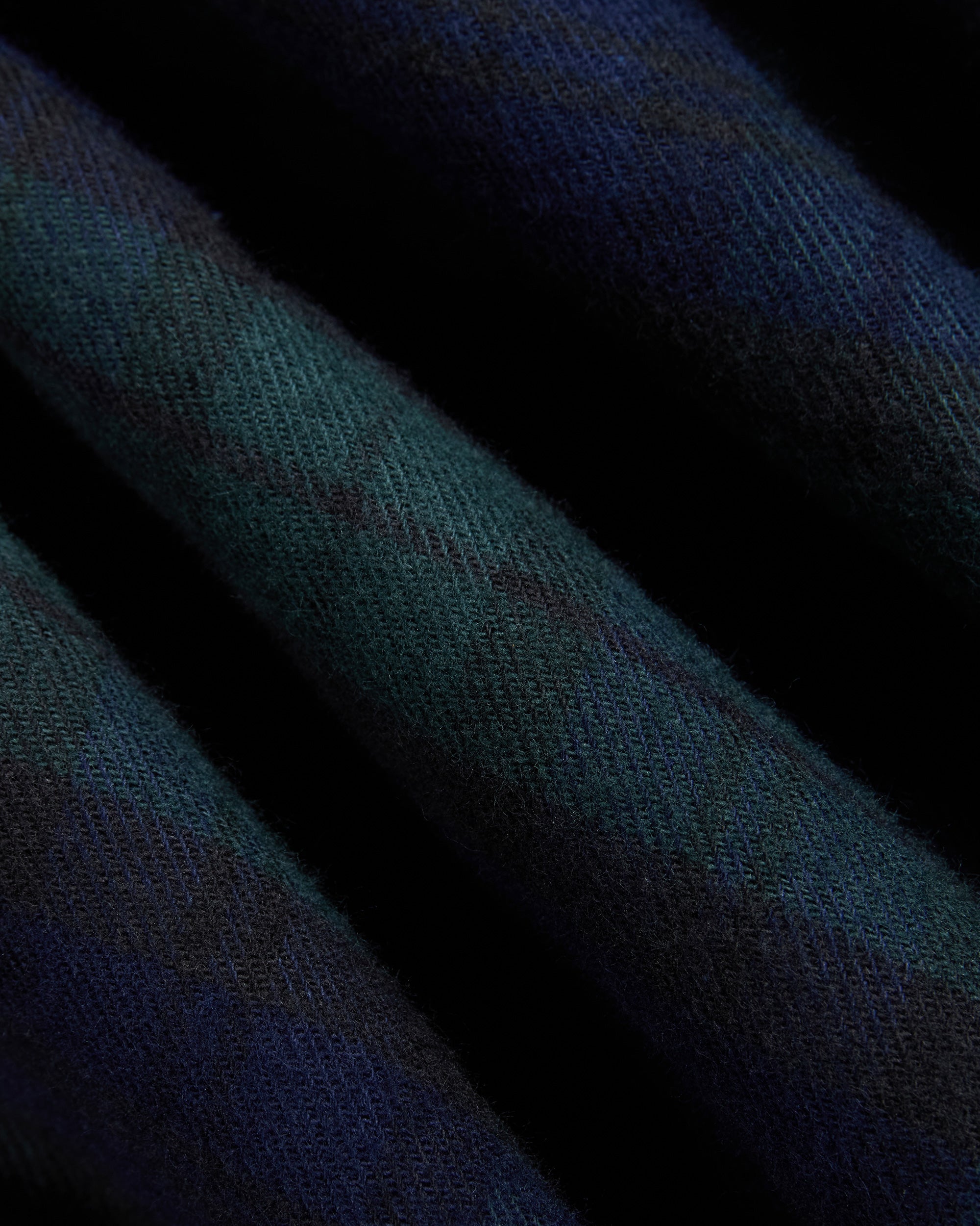 Blackwatch Tartan Enzyme-washed Sport Shirt - Trim Fit