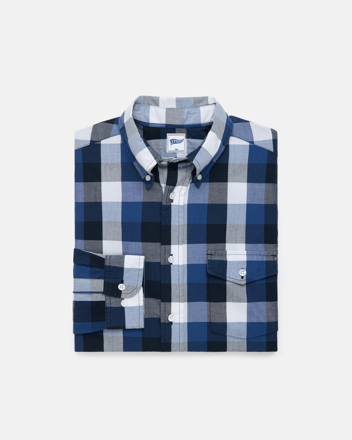 large check dress shirt *** FINAL SALE *** Light Blue Large Graph Check Tailored Fit Dress Shirt