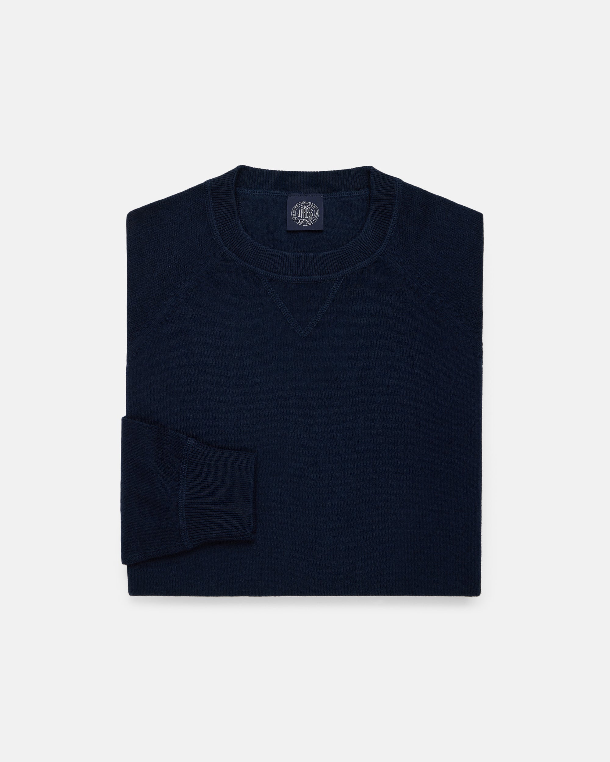 COTTON WOOL CREWNECK SWEATSHIRT - NAVY | J. PRESS