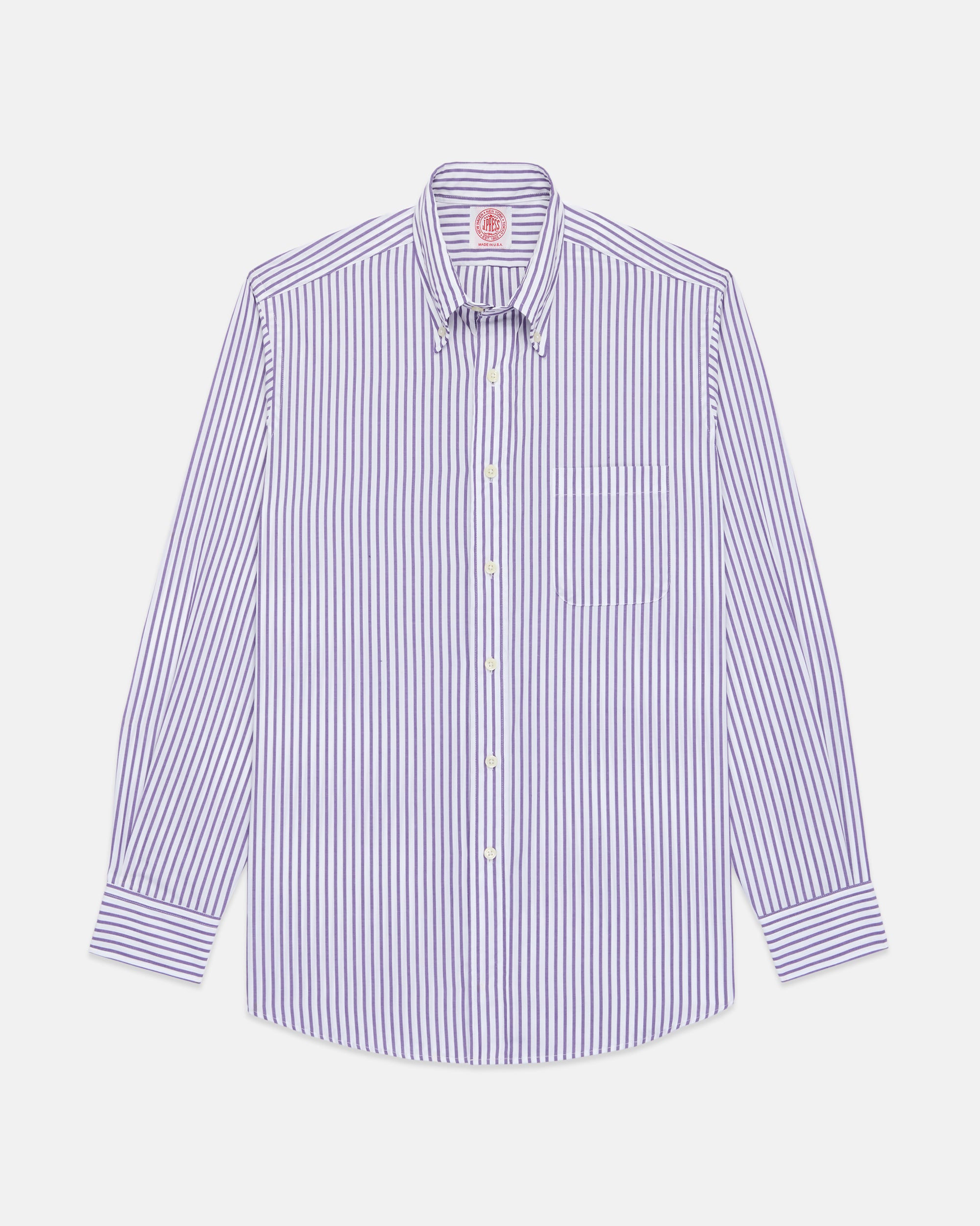 トップス butcher products BUTTON DOWN SHIRT Made-in-USA Purple Butcher Stripe Broadcloth Button Down Shirt