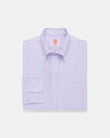 Made-in-USA Purple with Green Stripe Oxford Cloth Sport Shirt - Classic Fit