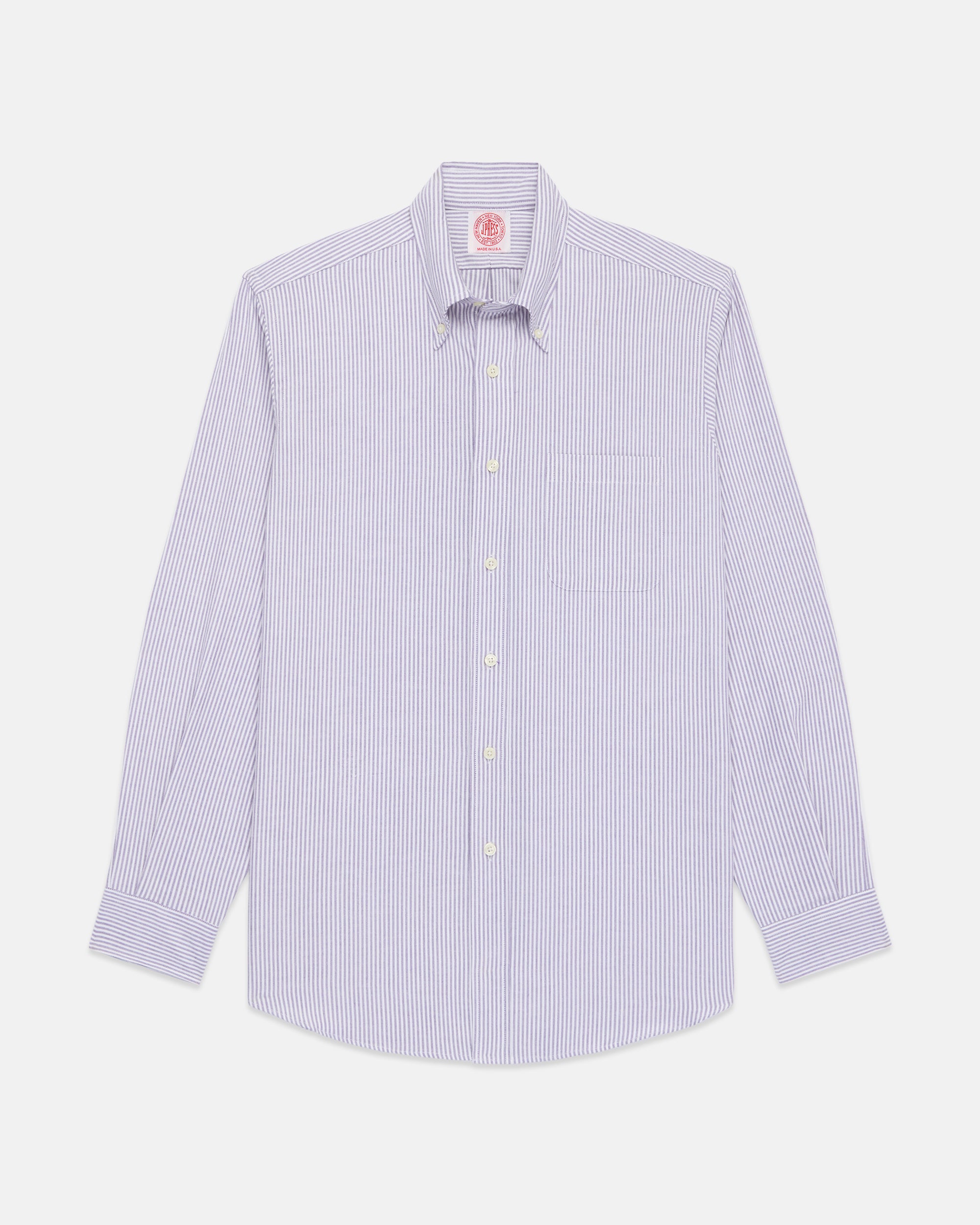 Made-in-USA Purple University Stripe Oxford Cloth Shirt - Classic Fit