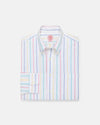 Made-in-USA White with Multi Stripes Oxford Cloth Sport Shirt - Classic Fit