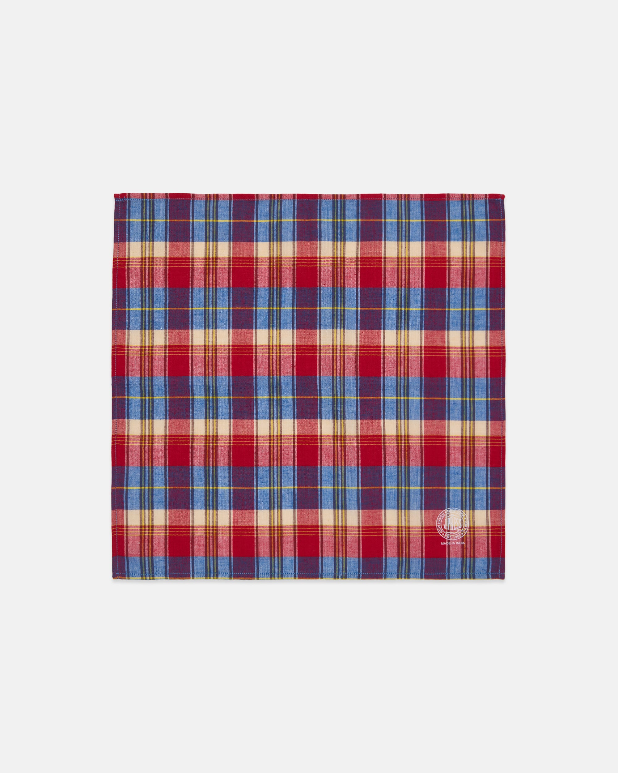 Genuine Madras Red Pocket Square