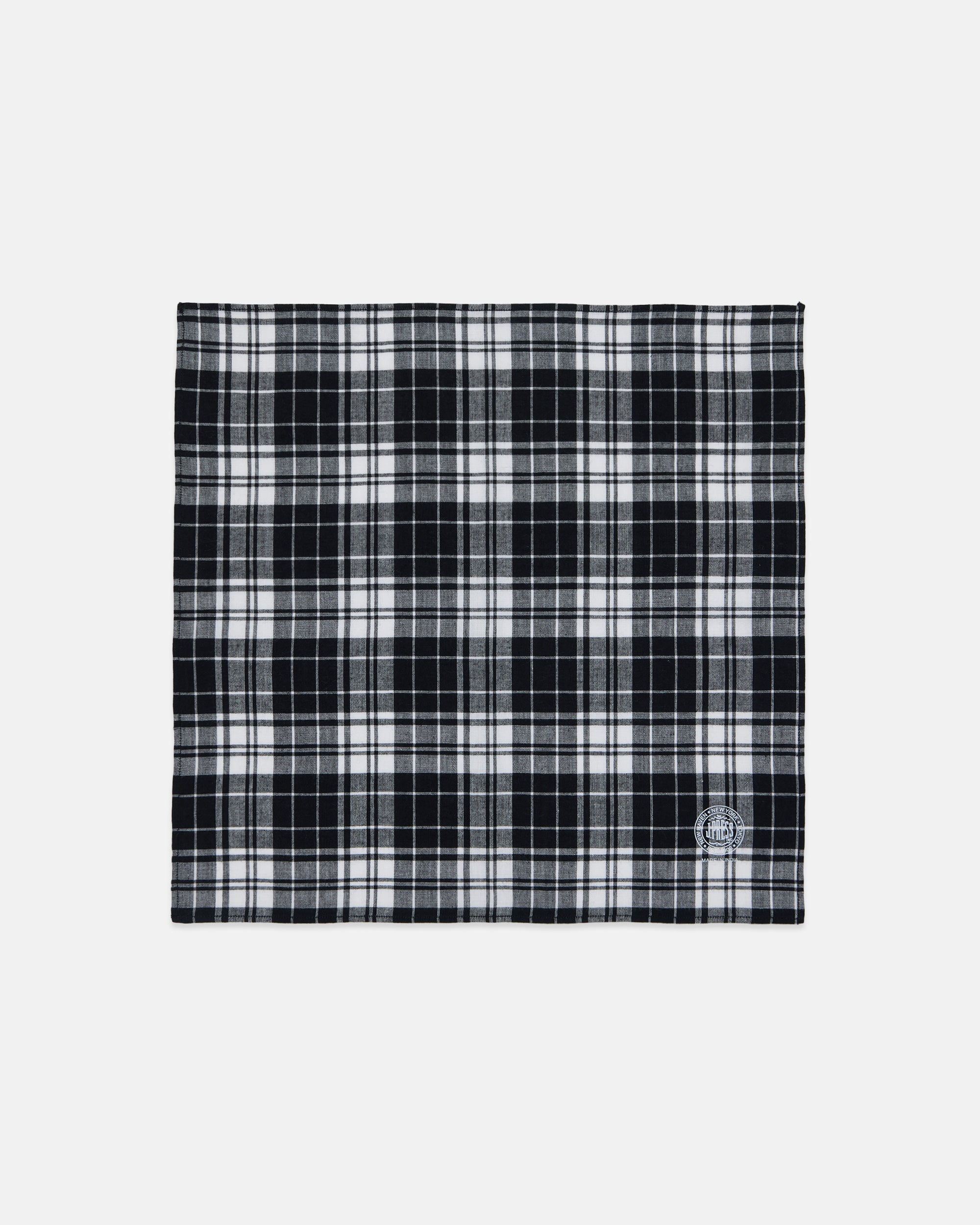 Genuine Madras Black Pocket Square