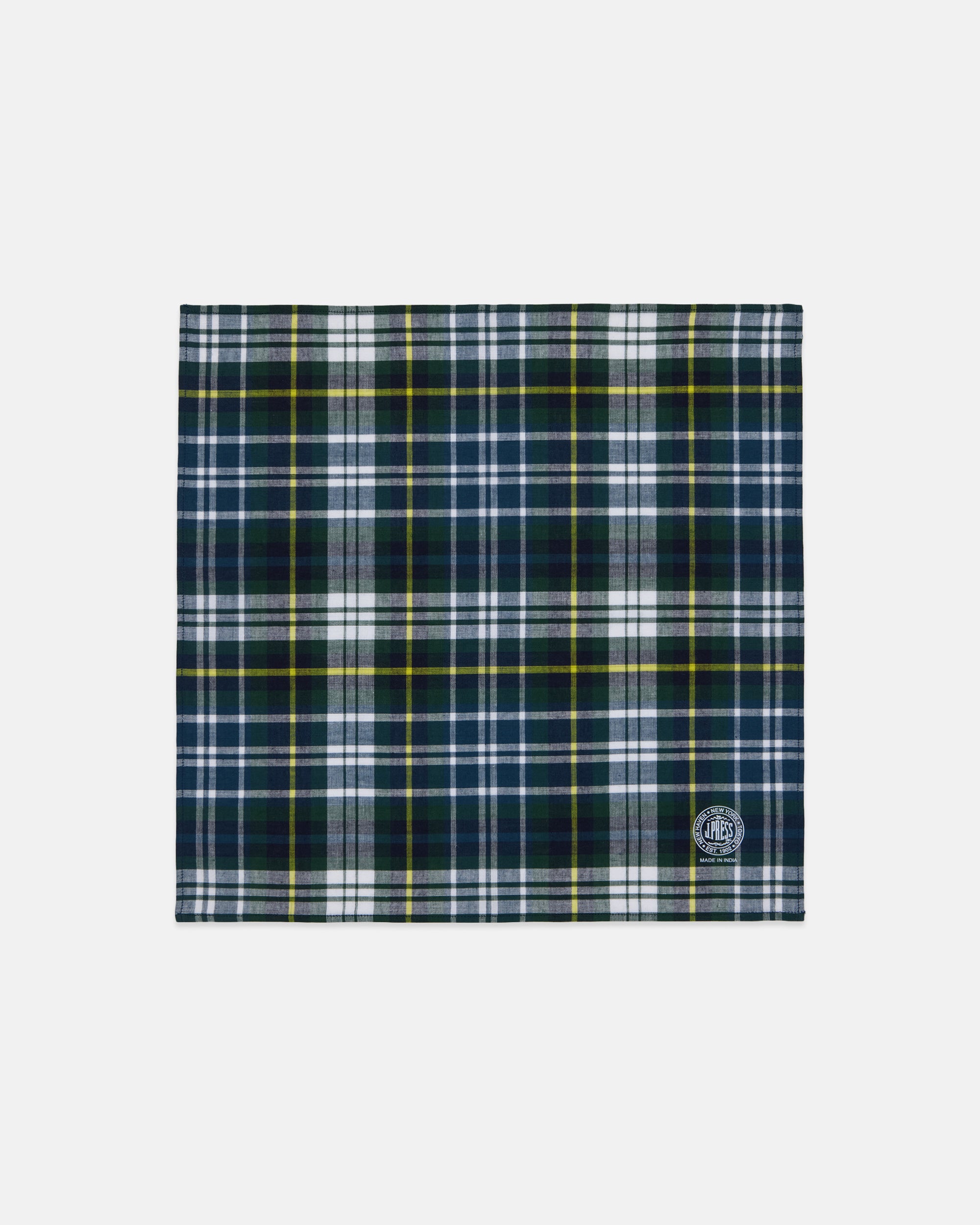 Genuine Madras Green Pocket Square