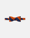 Made-in-USA Navy & Orange Guard Stripe Repp Bow Tie