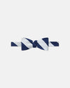 Made-in-USA Navy & White Guard Stripe Repp Bow Tie