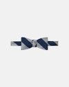 Made-in-USA Navy & Grey Guard Stripe Repp Bow Tie