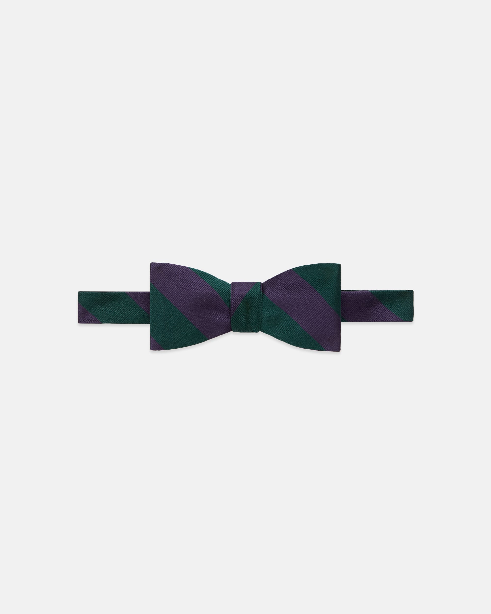Made-in-USA Green & Purple Guard Stripe Repp Bow Tie