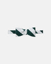 Made-in-USA Green & White Guard Stripe Repp Bow Tie