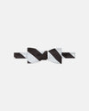 Made-in-USA Brown & White Guard Stripe Repp Bow Tie
