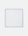 Made-in-Italy White with Navy Edge Linen Pocket Square