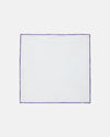 Made-in-Italy White with Purple Edge Linen Pocket Square