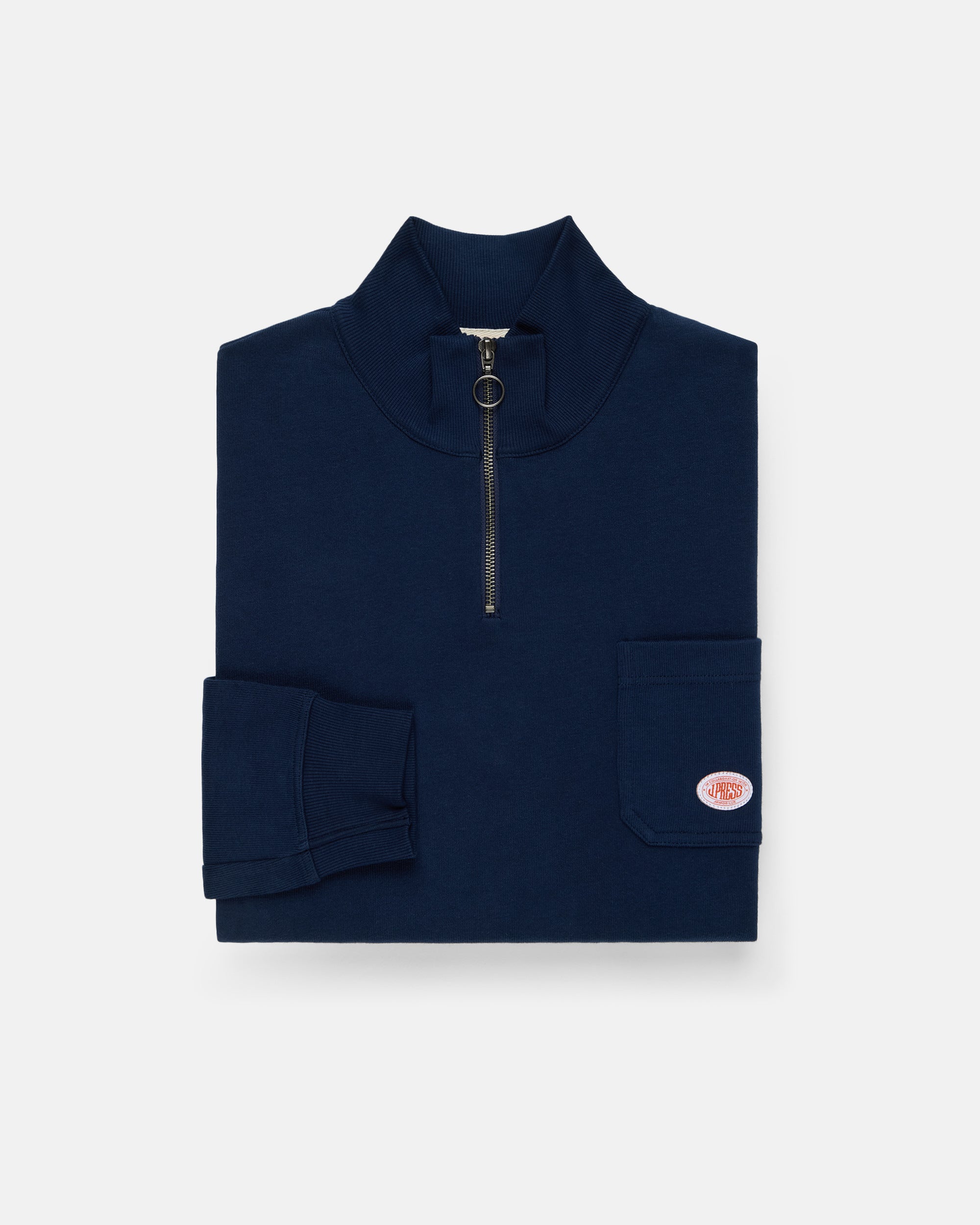 kuuネイビーM Armor-Lux Navy Quarter-Zip Organic Cotton Sweatshirt