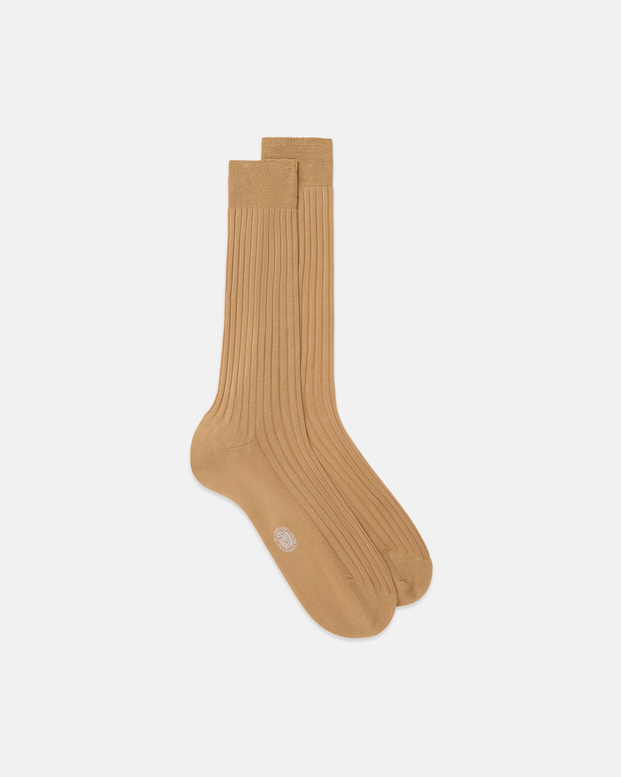 Made-in-Italy Camel Cotton Mid-Calf Socks