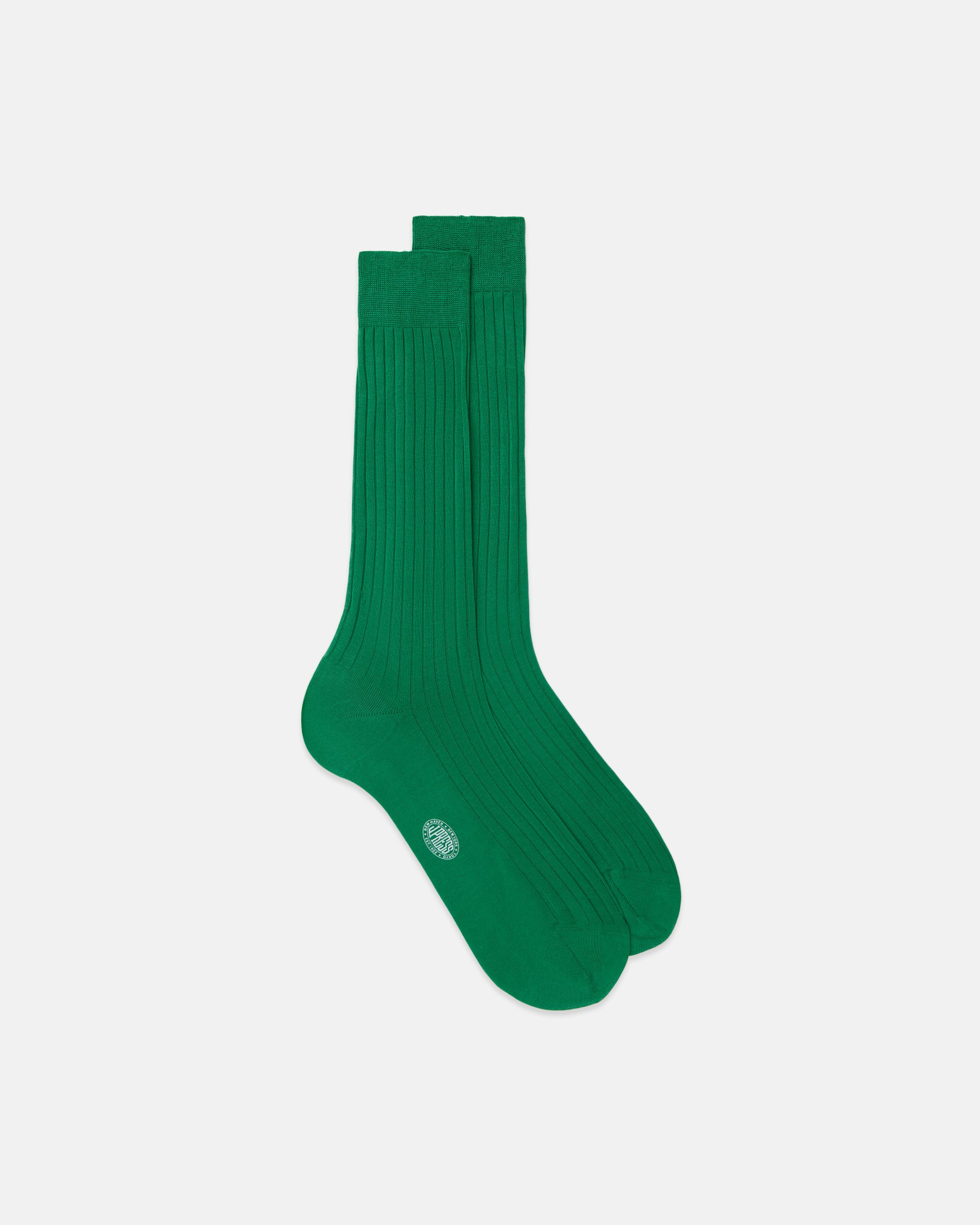 Made-in-Italy Green Cotton Mid-Calf Socks