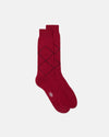Made-in-Italy Red Tonal Argyle Cotton Mid-Calf Socks