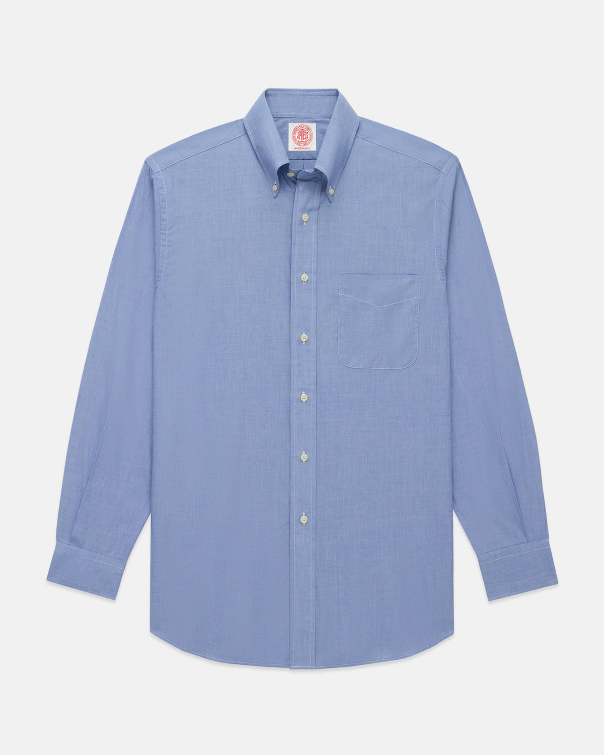 Made-in-USA Blue End-On-End Button Down Shirt