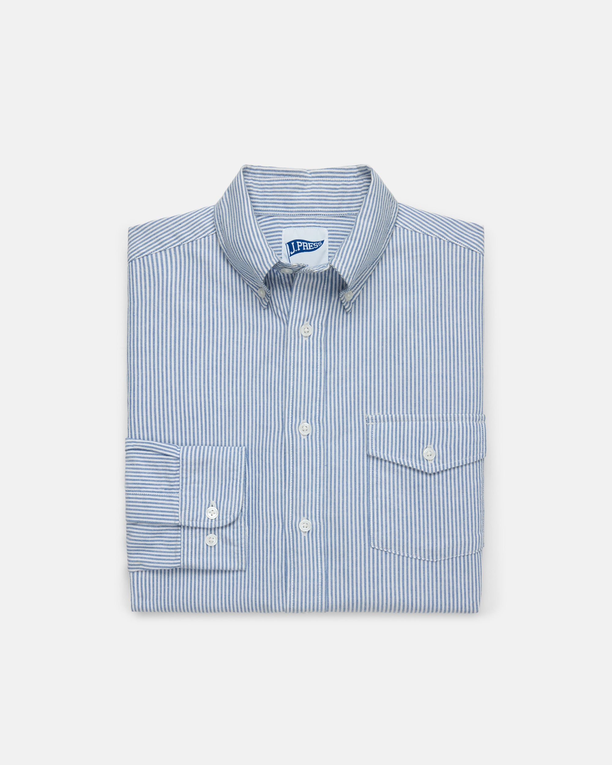 Blue Stripe Zephyr Oxford Striped Shirt - Trim Fit