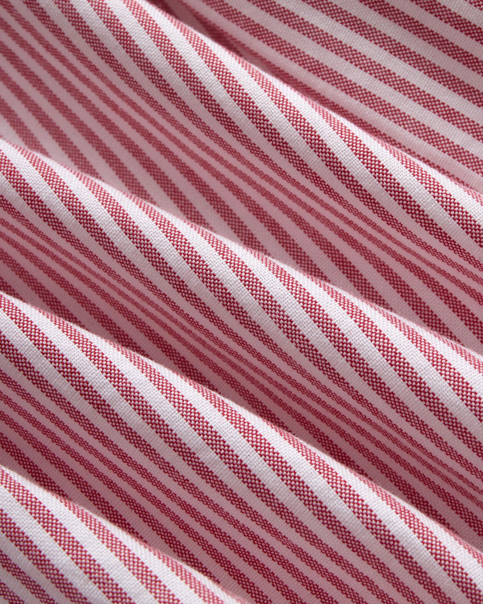 Red Enzyme-Wash Oxford Striped Shirt - Flap Pocket - Trim Fit | J