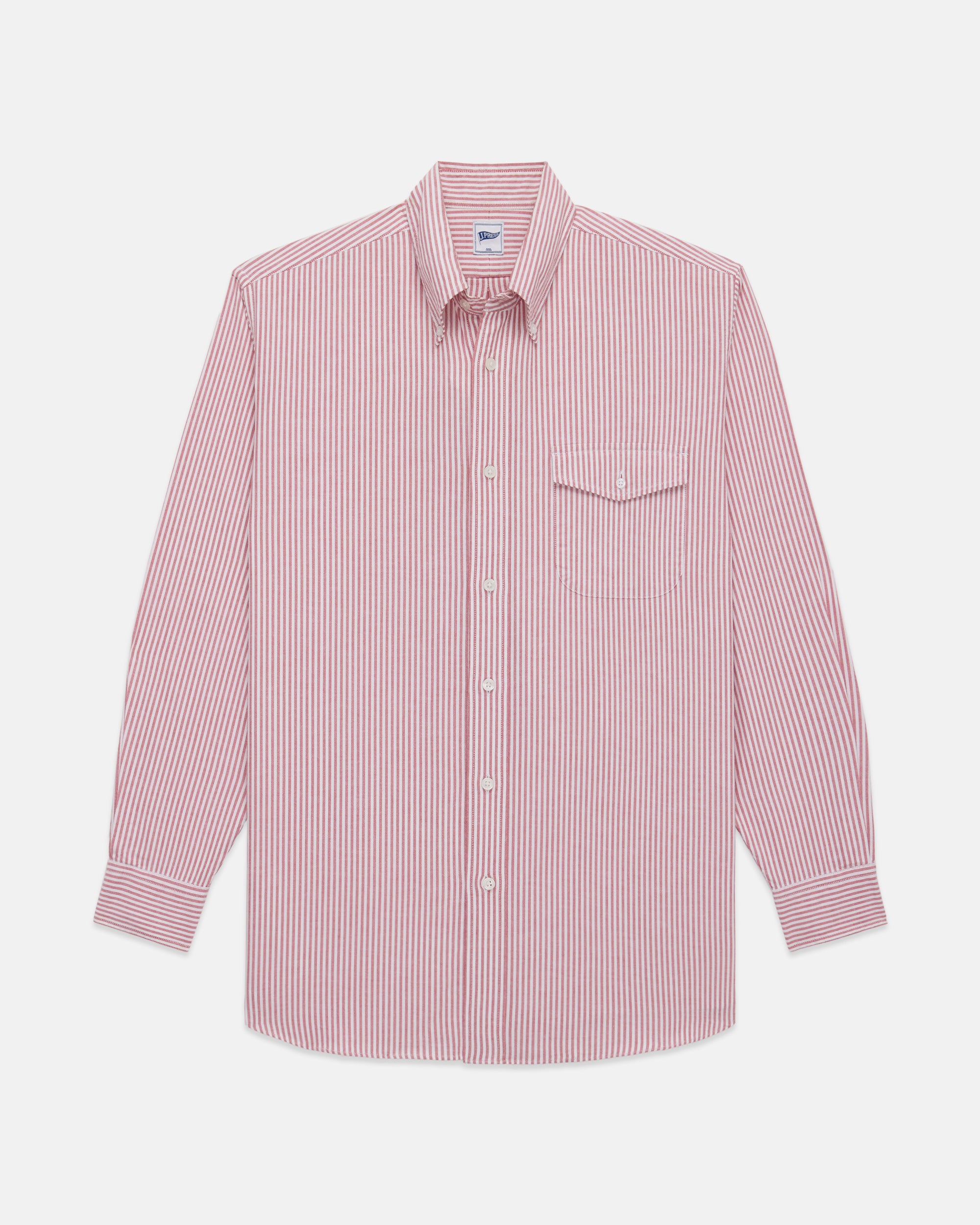 Red Zephyr Oxford Striped Shirt - Trim Fit