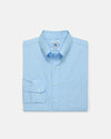 Made-in-USA Thomas Mason Blue Broadcloth Button Down Shirt - Classic Fit
