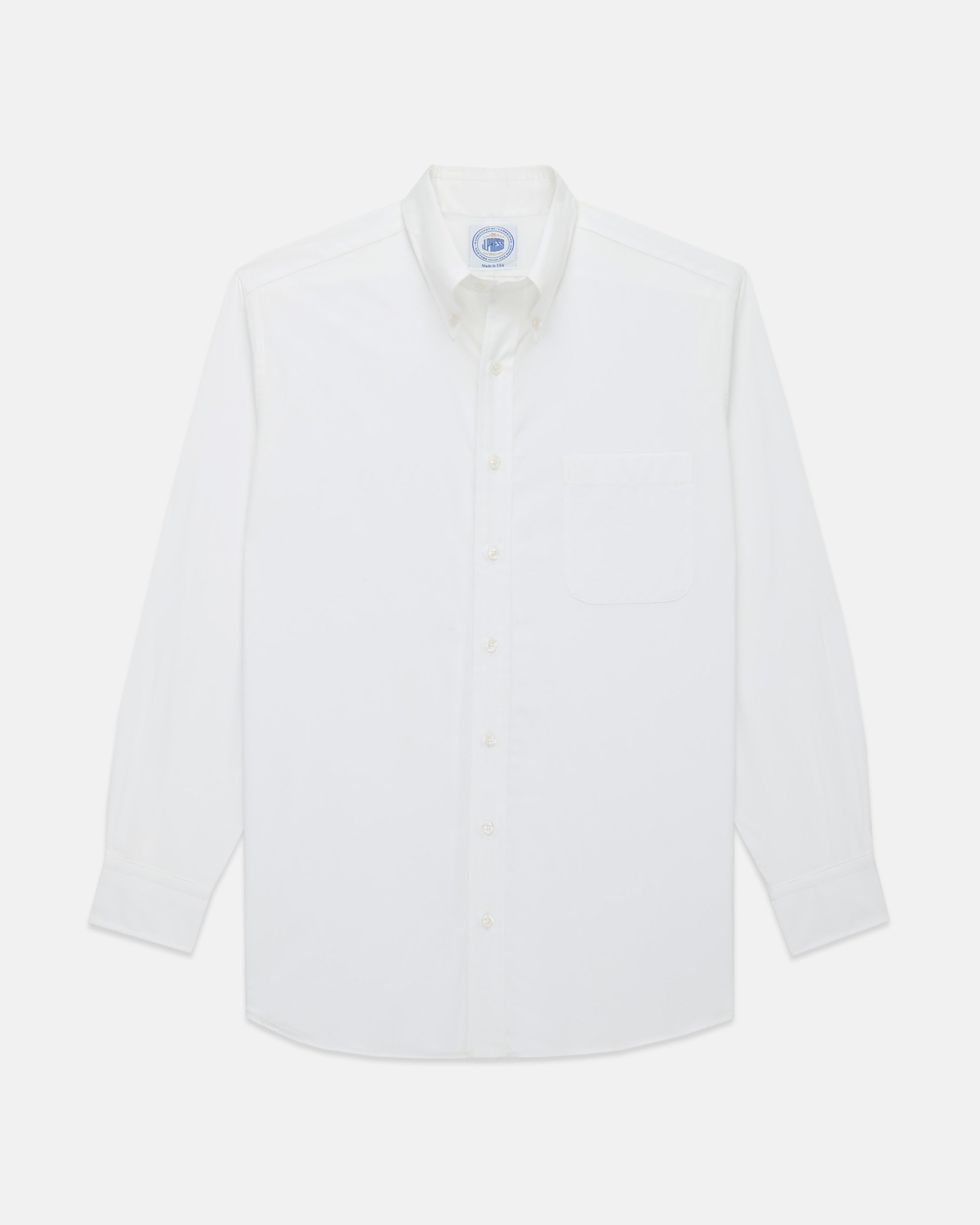 Thomas Mason Solid White Broadcloth Button Down Shirt - Regular
