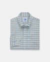 Blue & Brown Plaid Linen/Cotton Sport Shirt - Classic Fit